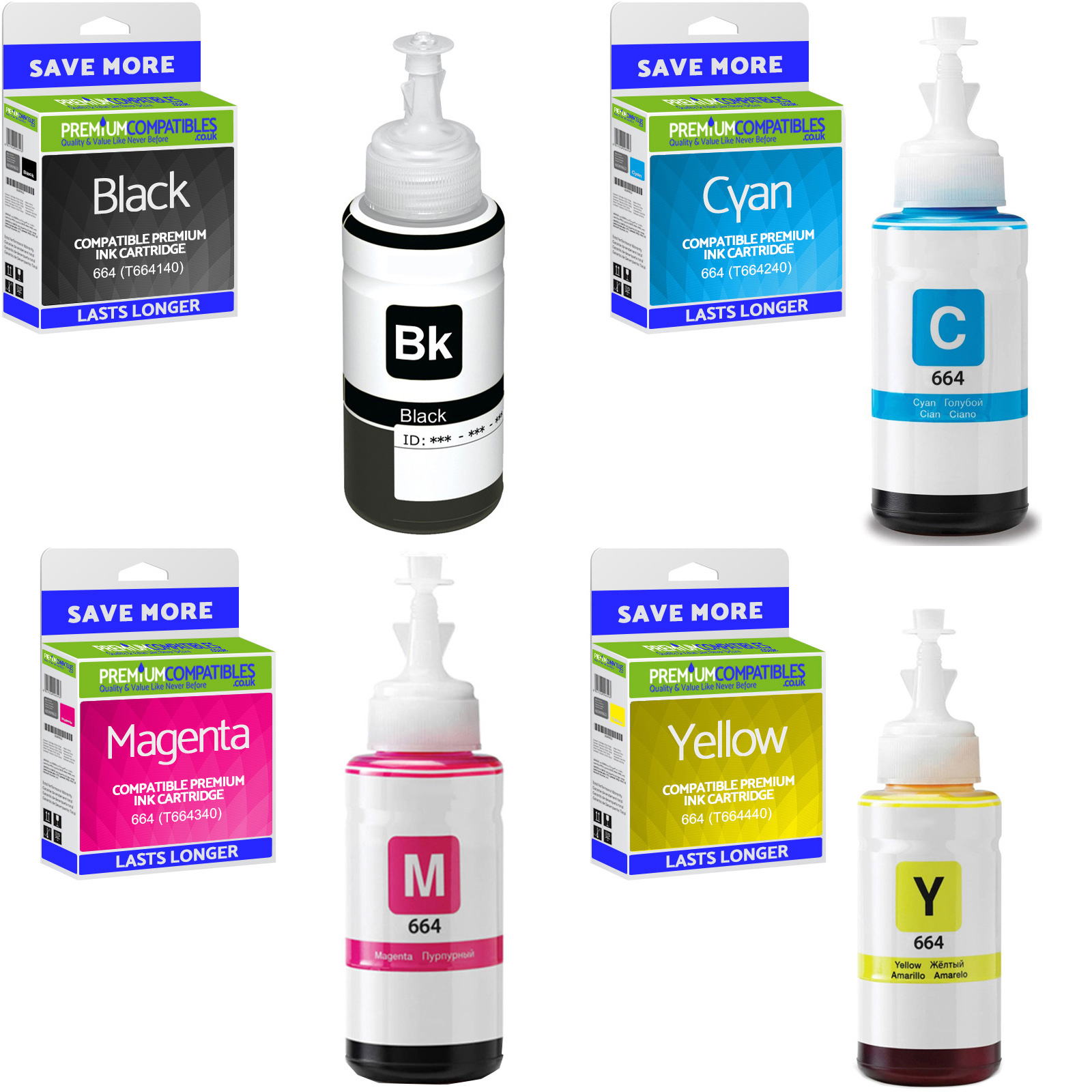 Epson T6642/43/44 Color Ink Bottles Set
