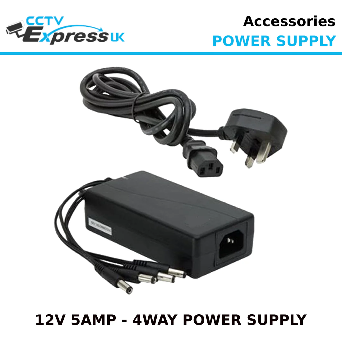 CCTV 4-Way Power Supply 12V 5A