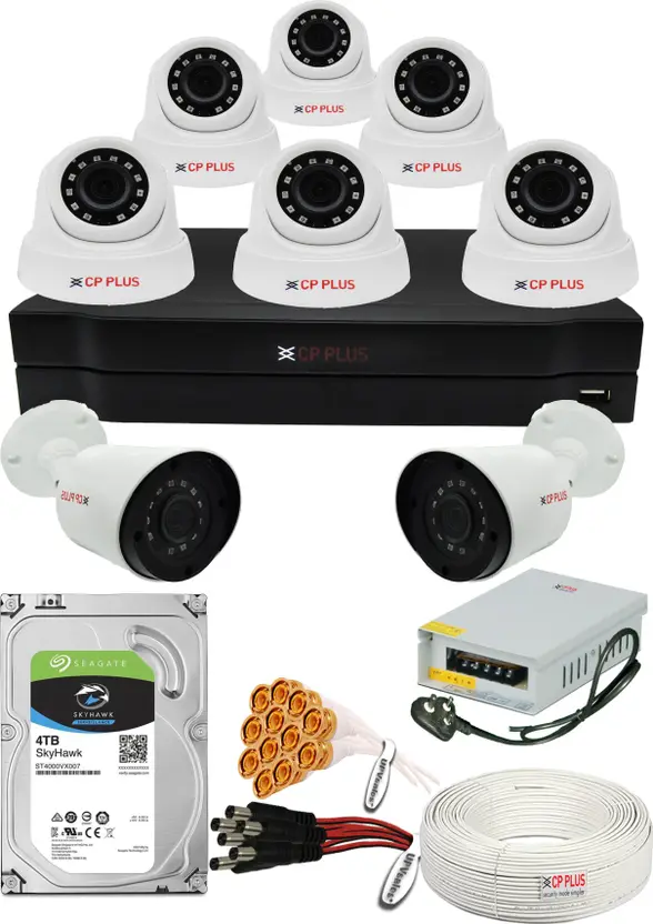CP Plus 4MP 8-Camera + 8Ch DVR Pro Kit