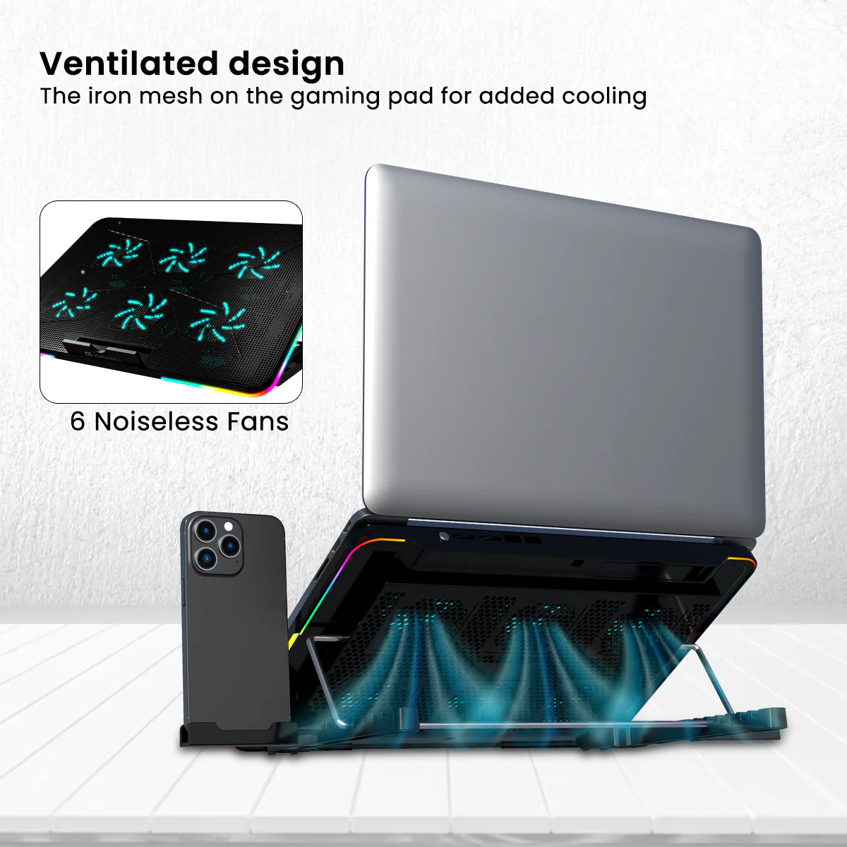 Portronics Breeze X Cooling Pad 5-Fan